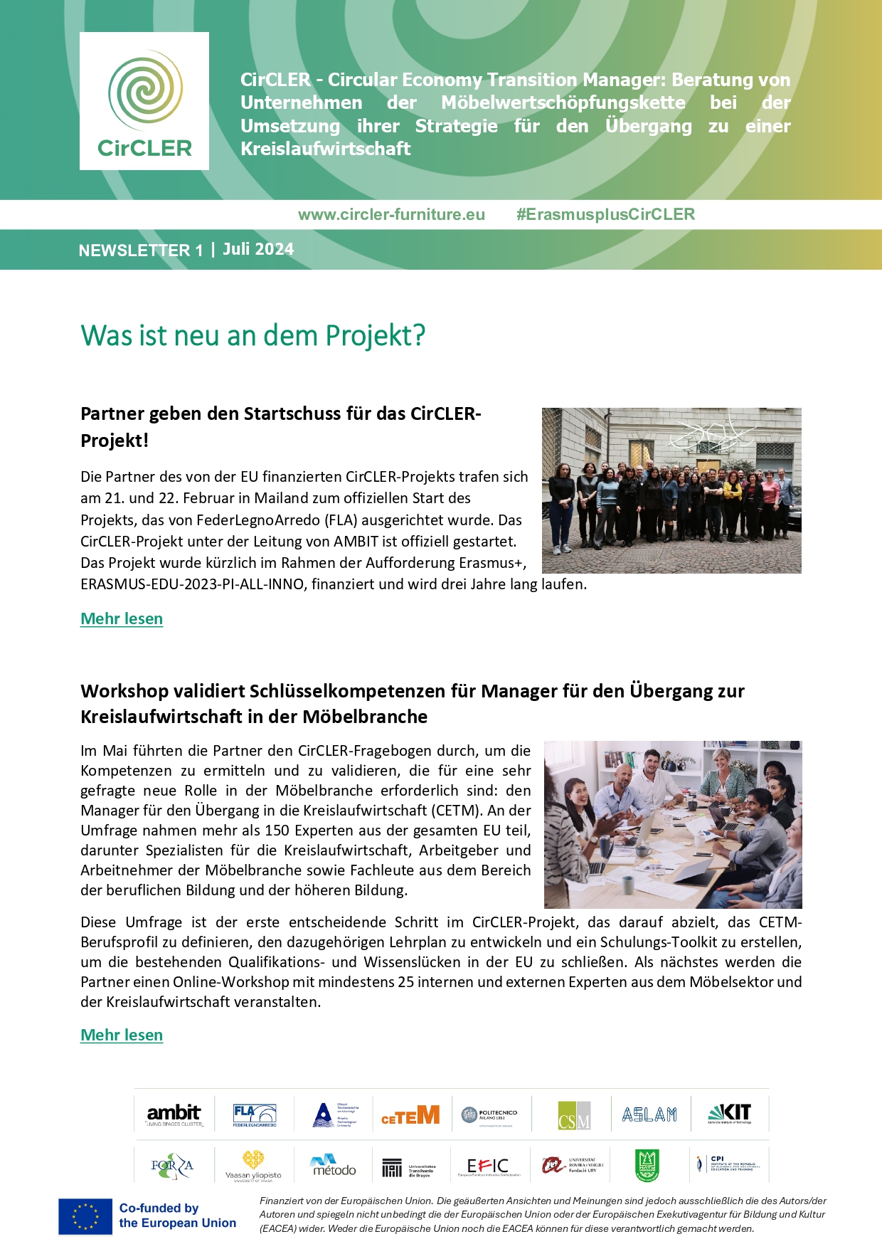 Newsletter 1 - Juli 2024