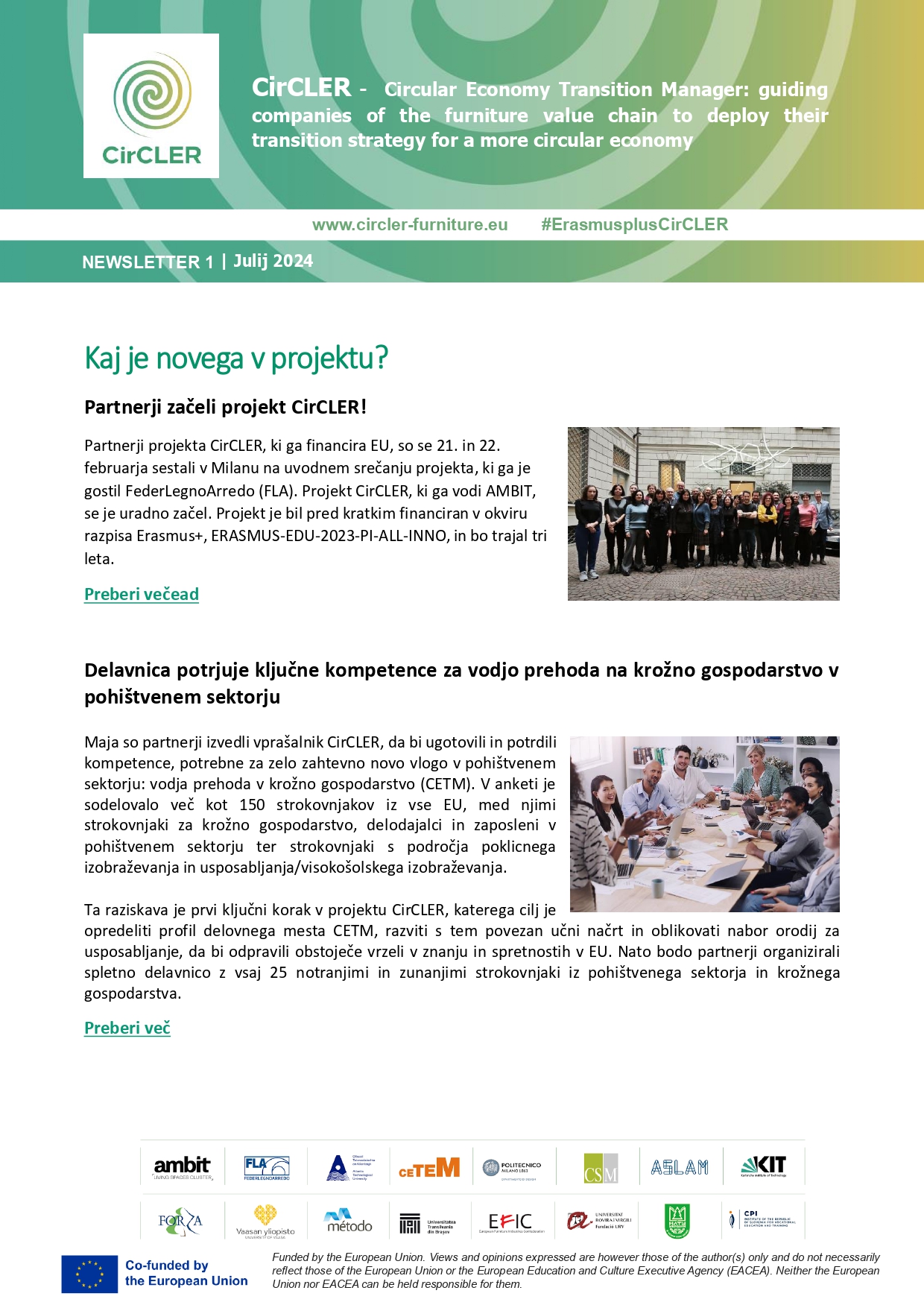 Newsletter 1 - Julij 2024