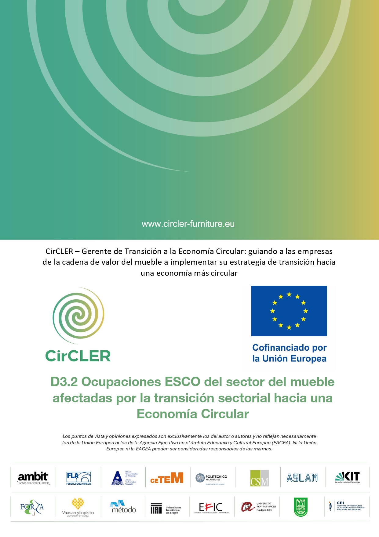 D3.2 Ocupaciones ESCO del sector del mueble afectadas por la transición sectorial hacia una Economía Circular